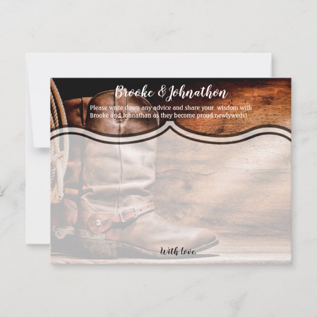 4,25x5,5 Carte de conseil Bottes de cowboy de la g (Devant)