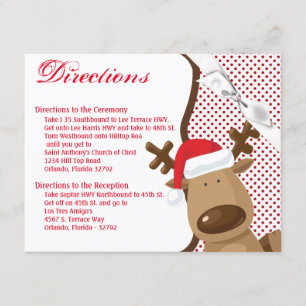 4.25x5.5 Carte de direction Rendez-vous Noël XMAS 