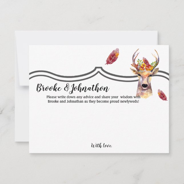 4.25x5.5 Conseils carte cerf de boho Buck Head Bro (Devant)