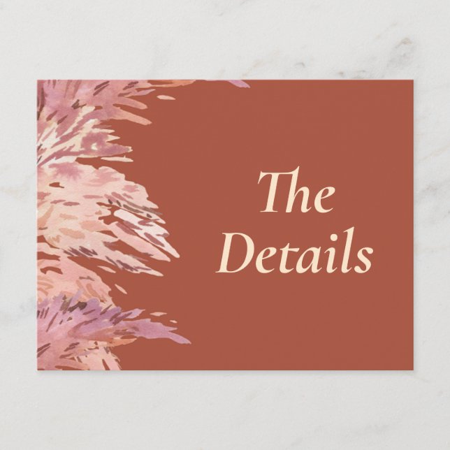 4.5 x 5.5 Angaben zur Hochzeit Begleitkarte (Vorderseite)