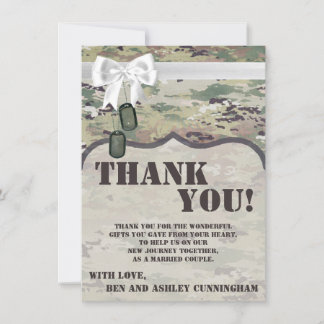 4,5 x 6,25 Carte de remerciements Camo de l'armée