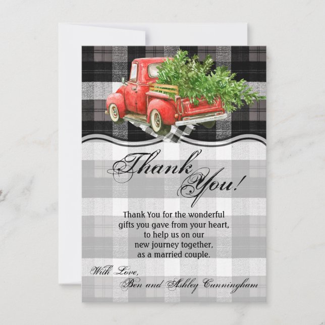 4,5 x 6,25 Carte de remerciements XMAS Camion Buff (Devant)