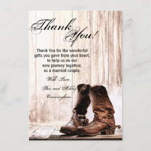 4,5 x 6,25 Cartes de remerciements Boots Country R