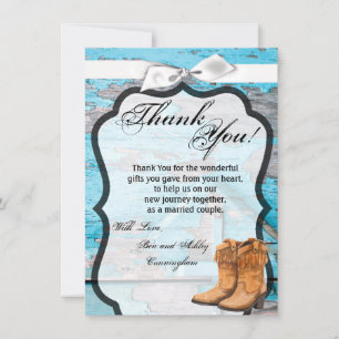 4,5 x 6,25 Cartes de remerciements Bottes de porte