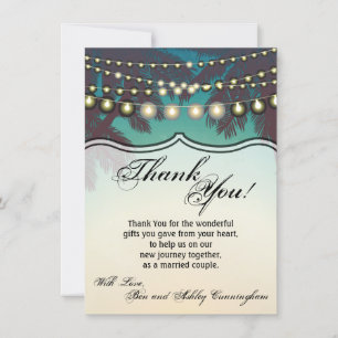 4.5x6.25 Danke, dass Sie Card Beach Sunset Palm Tr Einladung