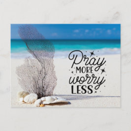 4:6-7 Pray More Worry Less Sandy Beach Postkarte