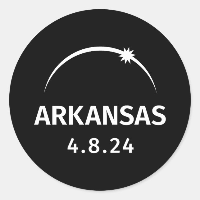4.8.24 Solar Eclipse Arkansas Runder Aufkleber (Vorderseite)