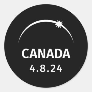 4.8.24 Solar Eclipse Canada Runder Aufkleber