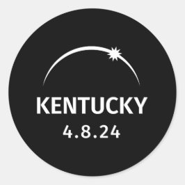 4.8.24 Solar Eclipse Kentucky Runder Aufkleber