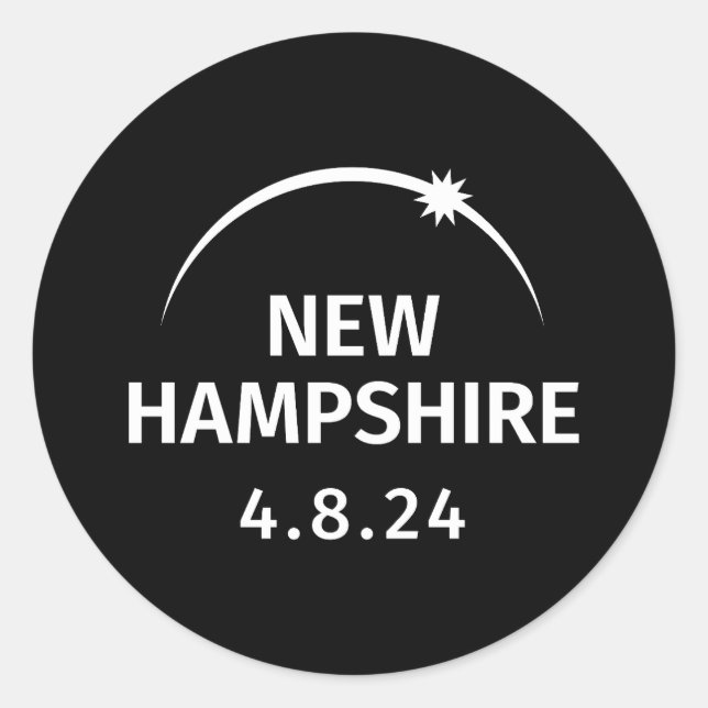4.8.24 Solar Eclipse New Hampshire Runder Aufkleber (Vorderseite)