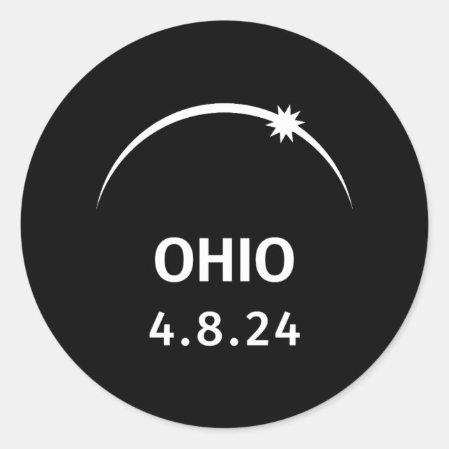 4.8.24 Solar Eclipse Ohio Runder Aufkleber (Vorderseite)