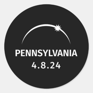 4.8.24 Solar Eclipse Pennsylvania Runder Aufkleber