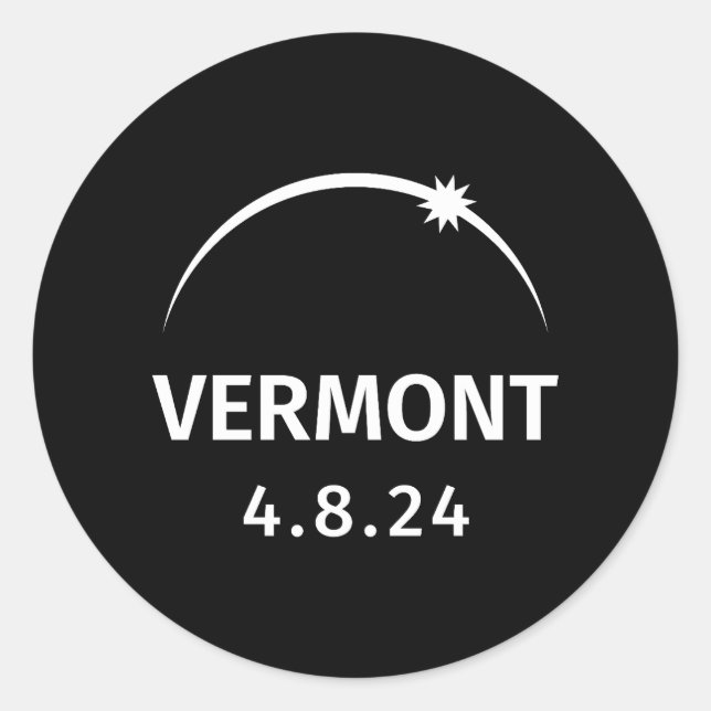 4.8.24 Solar Eclipse Vermont Runder Aufkleber (Vorderseite)