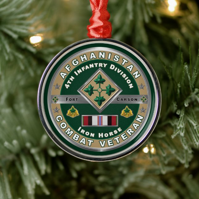 4. Abteilung Infanterie Afghanistan Veteran Ornament Aus Metall (Baum)