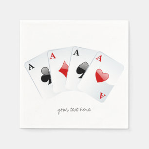 4 Aces Casino Paper Napkins Set Serviette