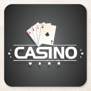 4 Aces Casino Untersetzer-Set Rechteckiger Pappuntersetzer