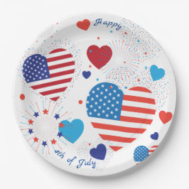 4. amerikanischer USA Flagge Julis patriotisch Pappteller