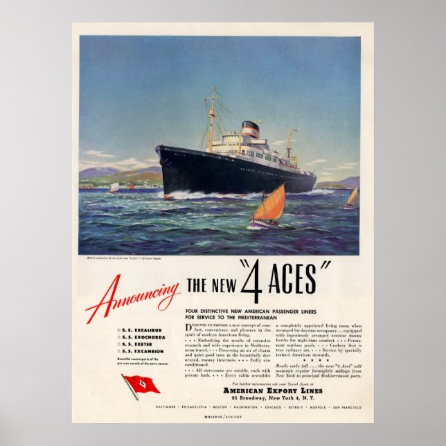 4 Asse 1948 Printwerbung Poster (Vorne)