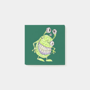 4 augengrünes Monster Alien Cartoon klebrige Noten Post-it Klebezettel