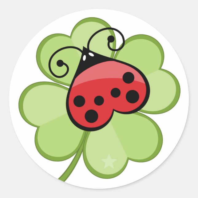 4 autocollants mignons chanceux de Ladybird de (Devant)