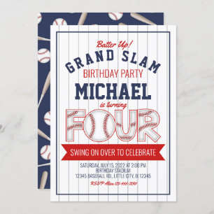 4. Baseball Geburtstag Einladung
