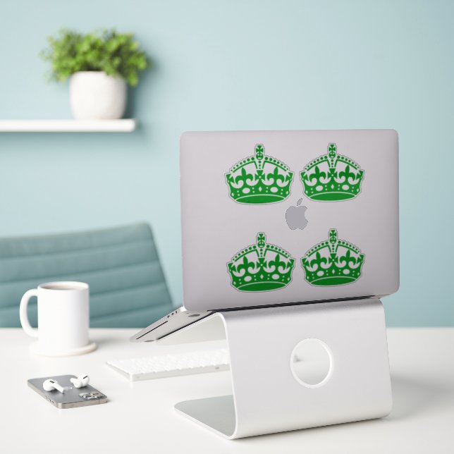 4 Behalten Calm Crown Green Aufkleber (Laptop auf Schreibtisch)