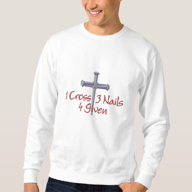 4 Bei Kreuz Besticktes Sweatshirt (Vorderseite)
