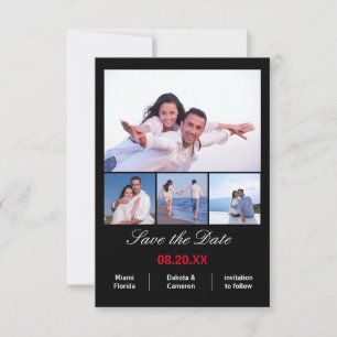 4 Bilder Vertikal Collage - 3x5schwarz Speichern S Save The Date