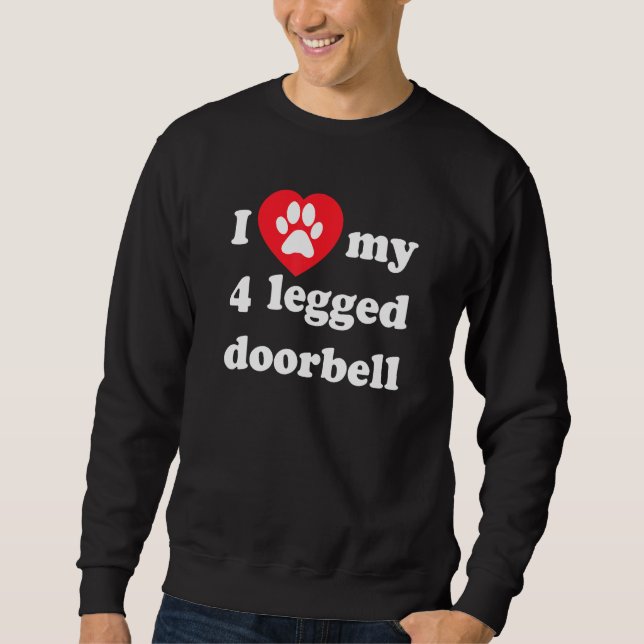 4 Blinde ich Liebe mein Türbell Barking Hund Herz  Sweatshirt (Vorderseite)