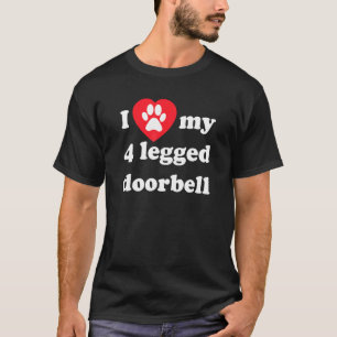 4 Blinde ich Liebe mein Türbell Barking Hund Herz T-Shirt