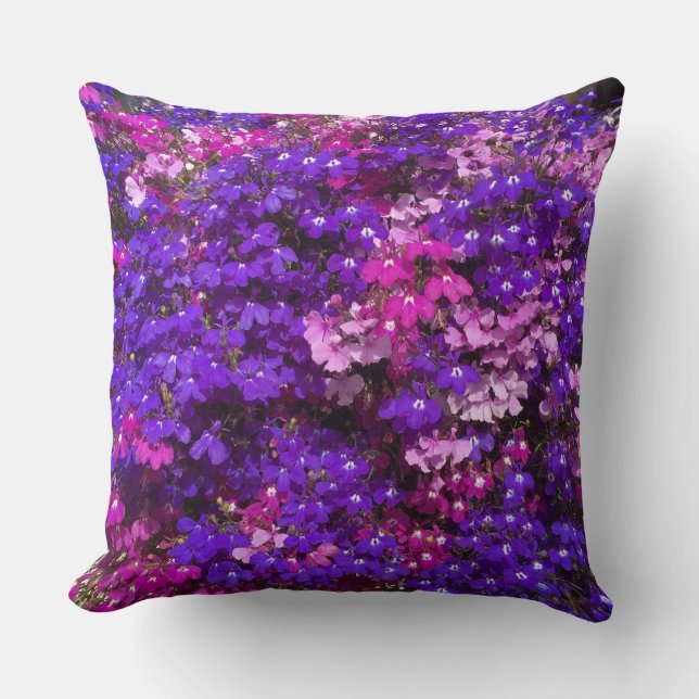 4 Blume von Fotovorlagen in Lila rosa Gift Thread Kissen (Vorderseite)