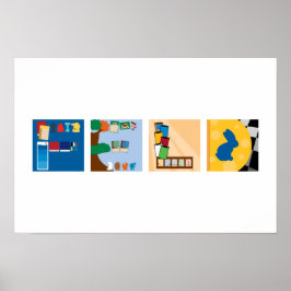 4-Buchstaben Name Board Game Alphabet Poster
