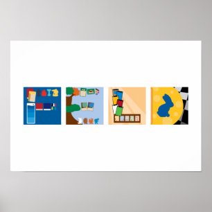 4-Buchstaben Name Board Game Alphabet Poster