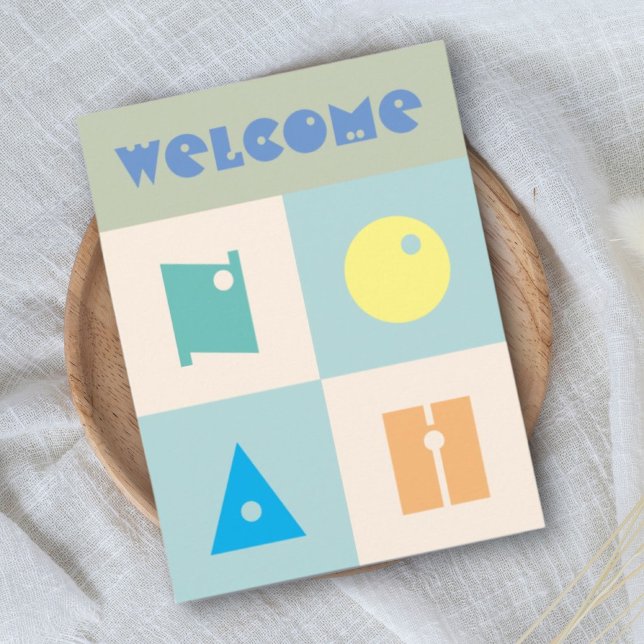 4 Buchstaben Name des Babys Neugeborene Gratulatio Postkarte (Von Creator hochgeladen)