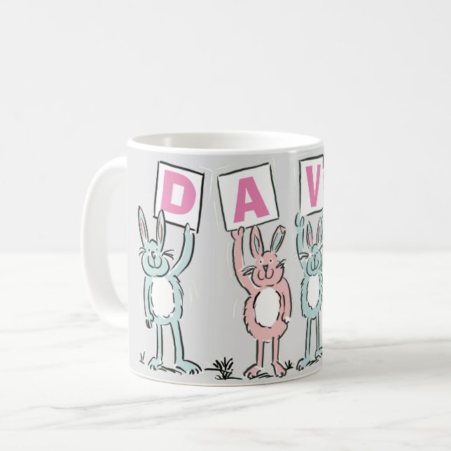 4 Buchstabenname Fun Kanbit Design Kaffeetasse (Vorderseite Links)