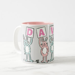 4 Buchstabenname Fun Kanbit Design Zweifarbige Tasse