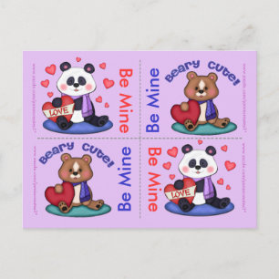 4 Cartes Plat Valentine Bear Teddy