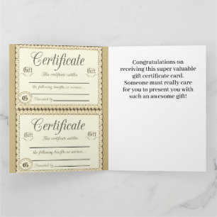 4 Certificats-Cadeaux Carte