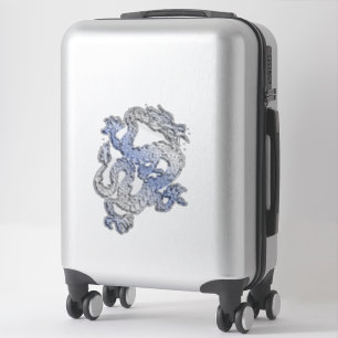 4 Chrome Style Dragon Prints Aufkleber