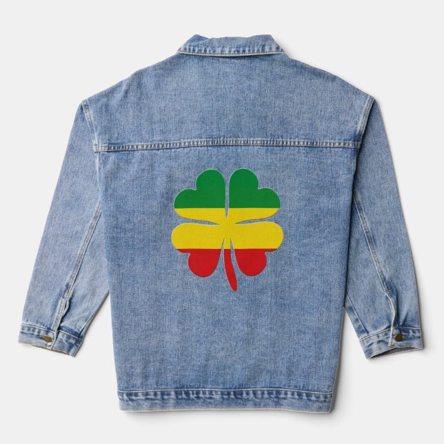 4 Clocher de feuille en rasta rouge jaune vert (Verso)