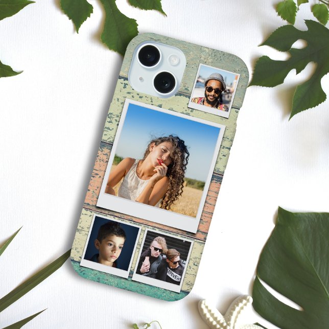 4 Collage photo (iPhone case with personalized phot template.)