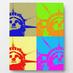 4 Color Pop Art Lady Liberty Fotoplatte