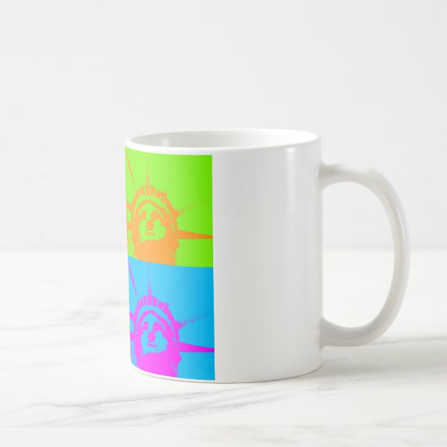 4 Color Pop Art Lady Liberty Kaffeetasse (Rechts)