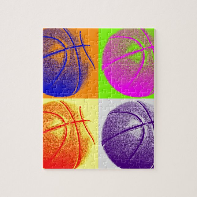 4 Colour Pop Art Basketball (Vertikal)