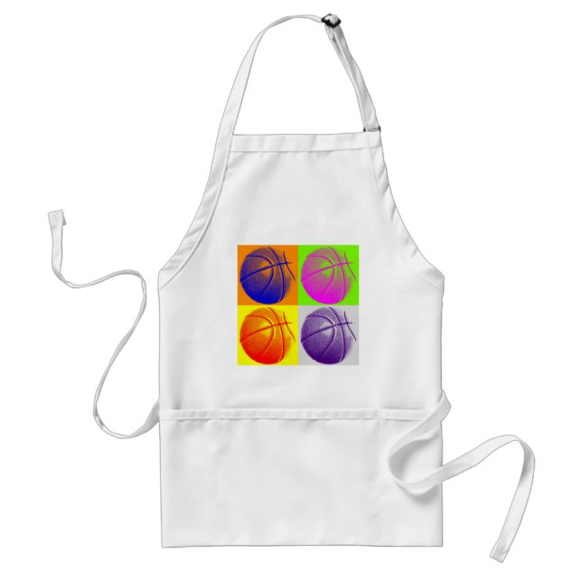 4 Colour Pop Art Basketball Schürze (Vorne)