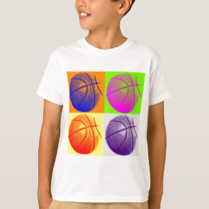 4 Colour Pop Art Basketball T-Shirt