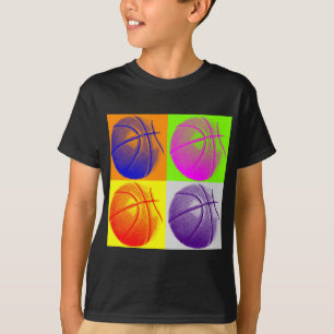 4 Colour Pop Art Basketball T-Shirt