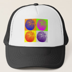 4 Colour Pop Art Basketball Truckerkappe