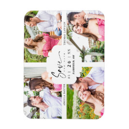 4 Custom Minimalist-Fotos Modern Collage Wedding Magnet