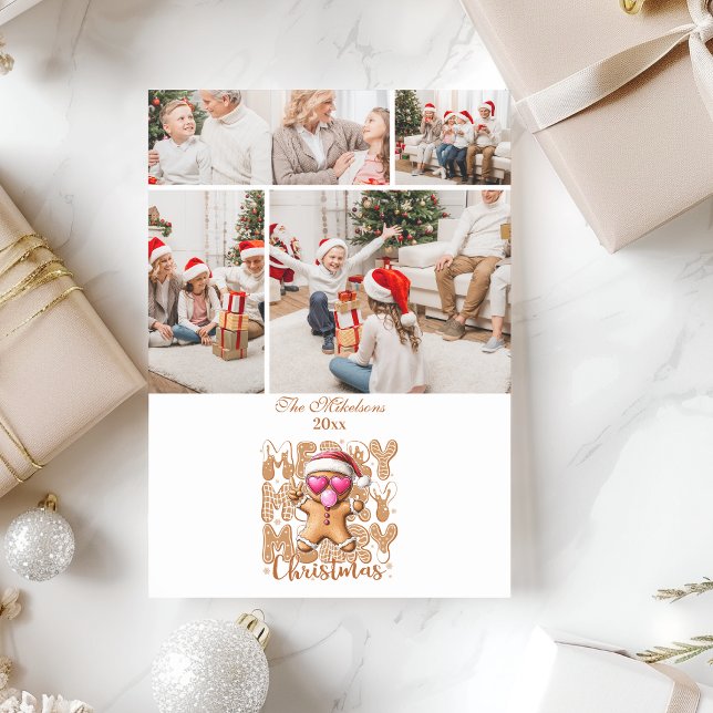 4 Cute Gingerbread  Merry Christmas  Feiertagskarte (Von Creator hochgeladen)